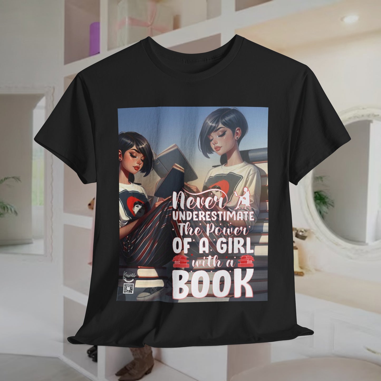 Unisex Heavy Cotton Tee - Girl with a Book