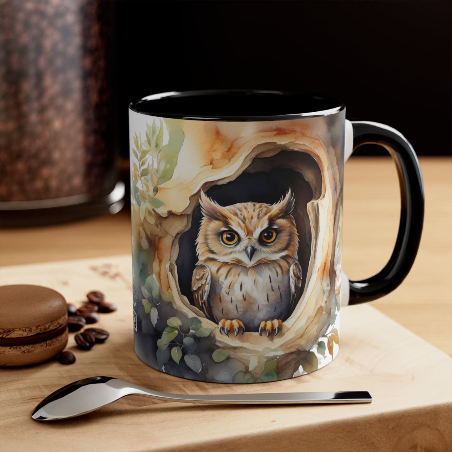 Colorful Accent Mugs, 11oz - Owl