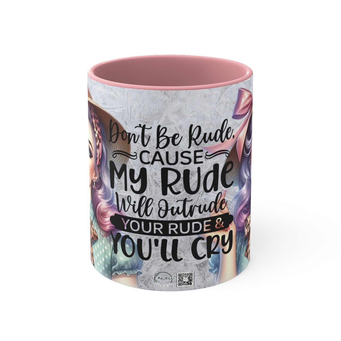 Colorful Accent Mugs, 11oz - Don't be rude