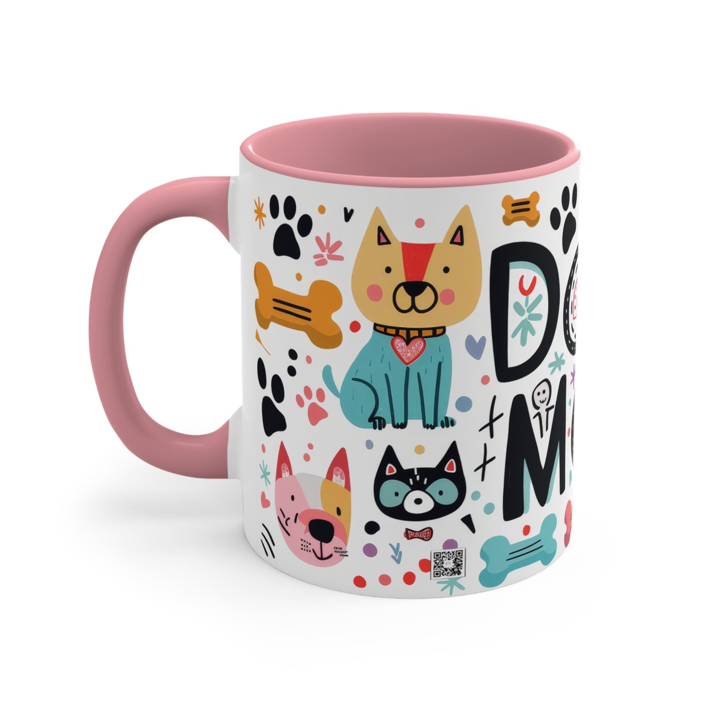 Colorful Accent Mugs, 11oz - Dog Mom