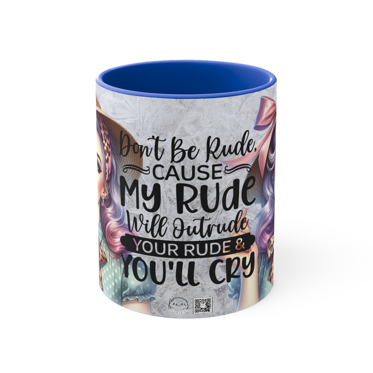 Colorful Accent Mugs, 11oz - Don't be rude