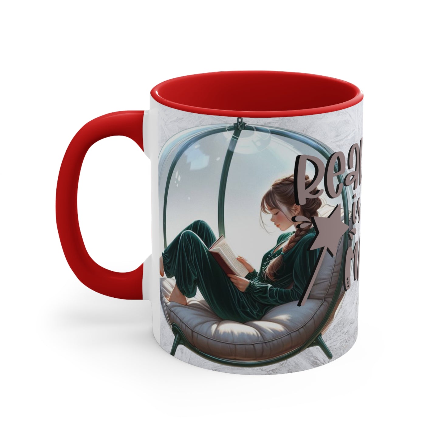 Colorful Accent Mugs, 11oz - Reading is magical