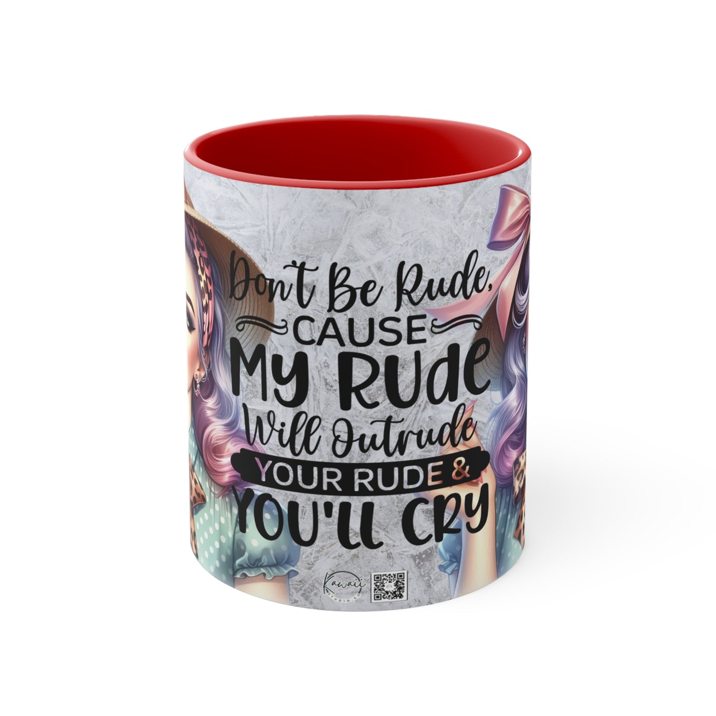 Colorful Accent Mugs, 11oz - Don't be rude