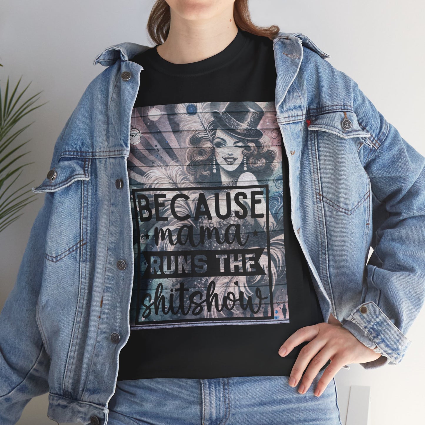 Unisex Heavy Cotton Tee - Mama Runs The Shitshow