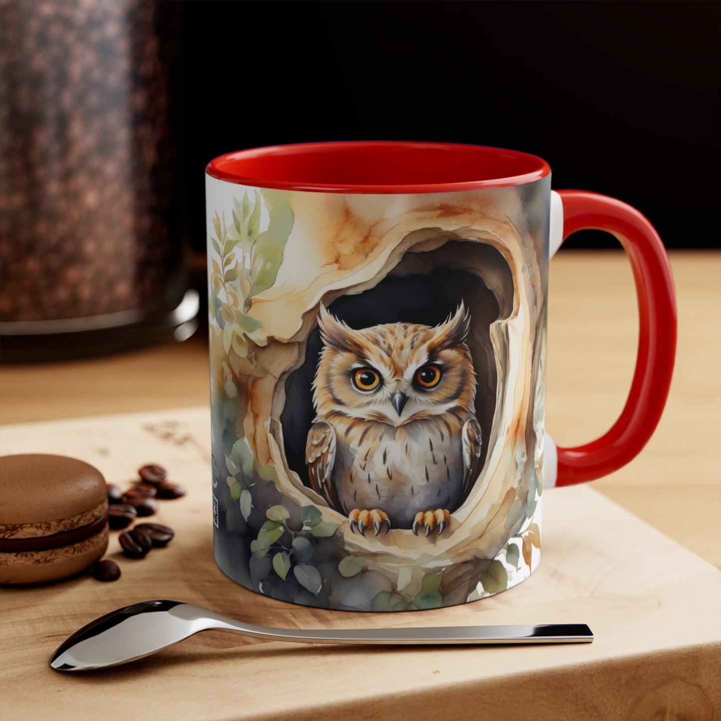 Colorful Accent Mugs, 11oz - Owl