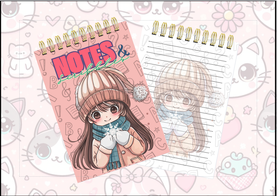 Spiral Notebook - Girl with snowflake