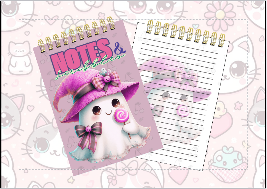 Spiral Notebook - Ghost in purple
