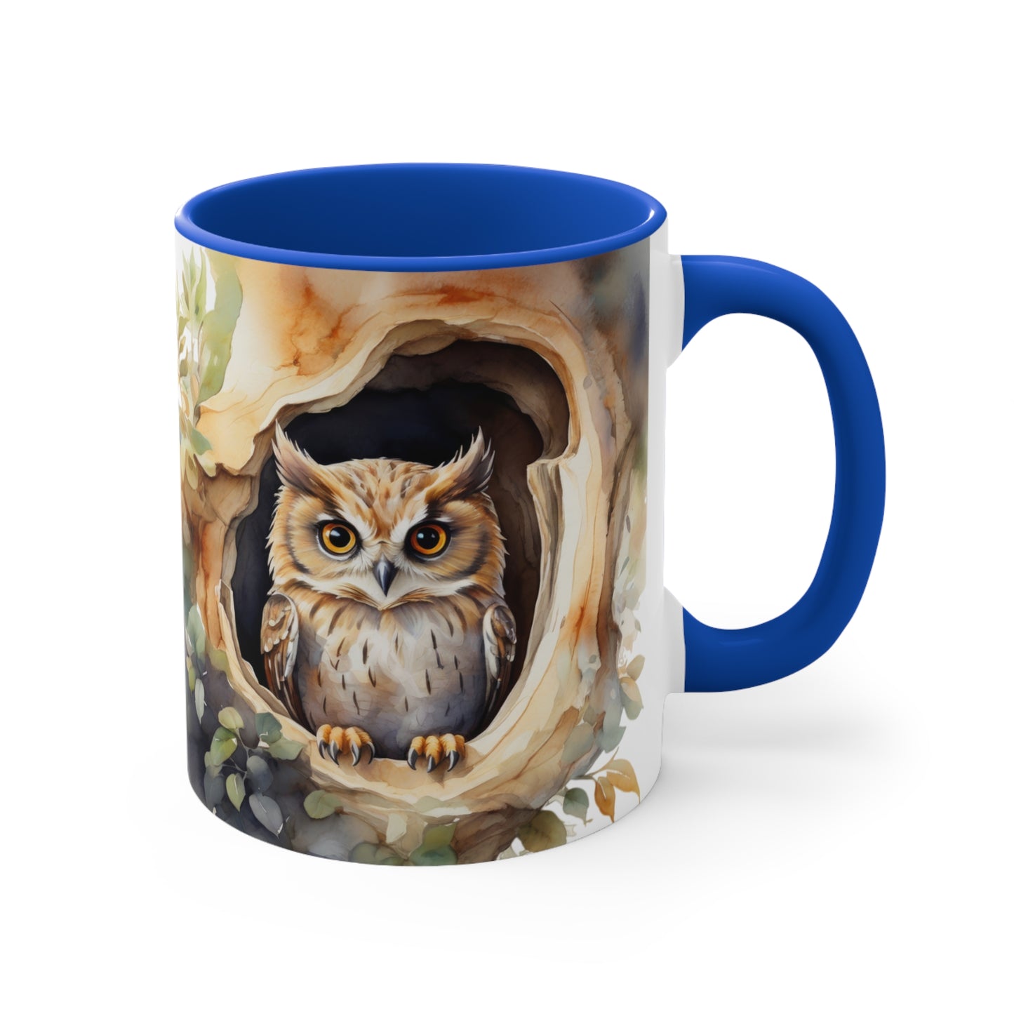 Colorful Accent Mugs, 11oz - Owl