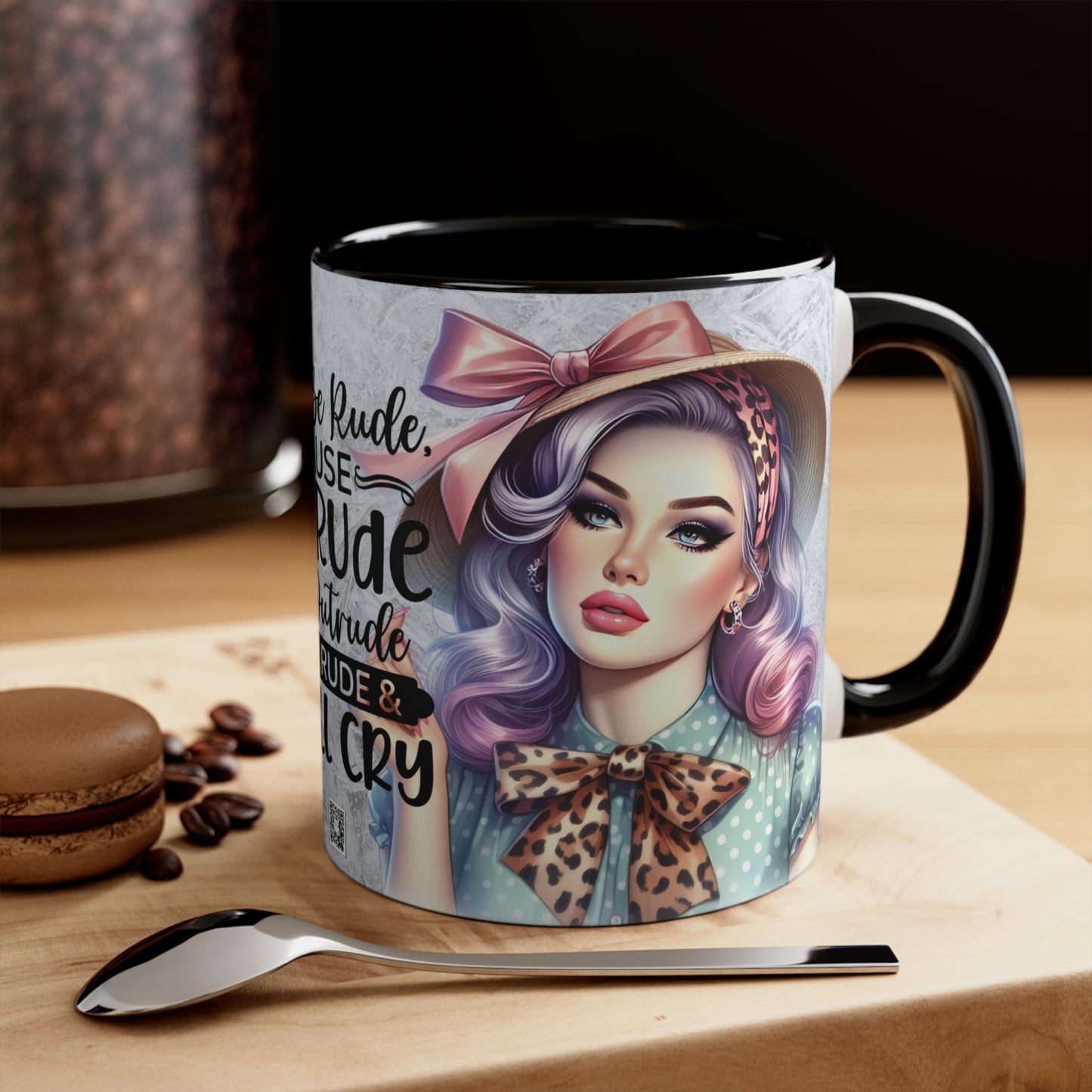 Colorful Accent Mugs, 11oz - Don't be rude