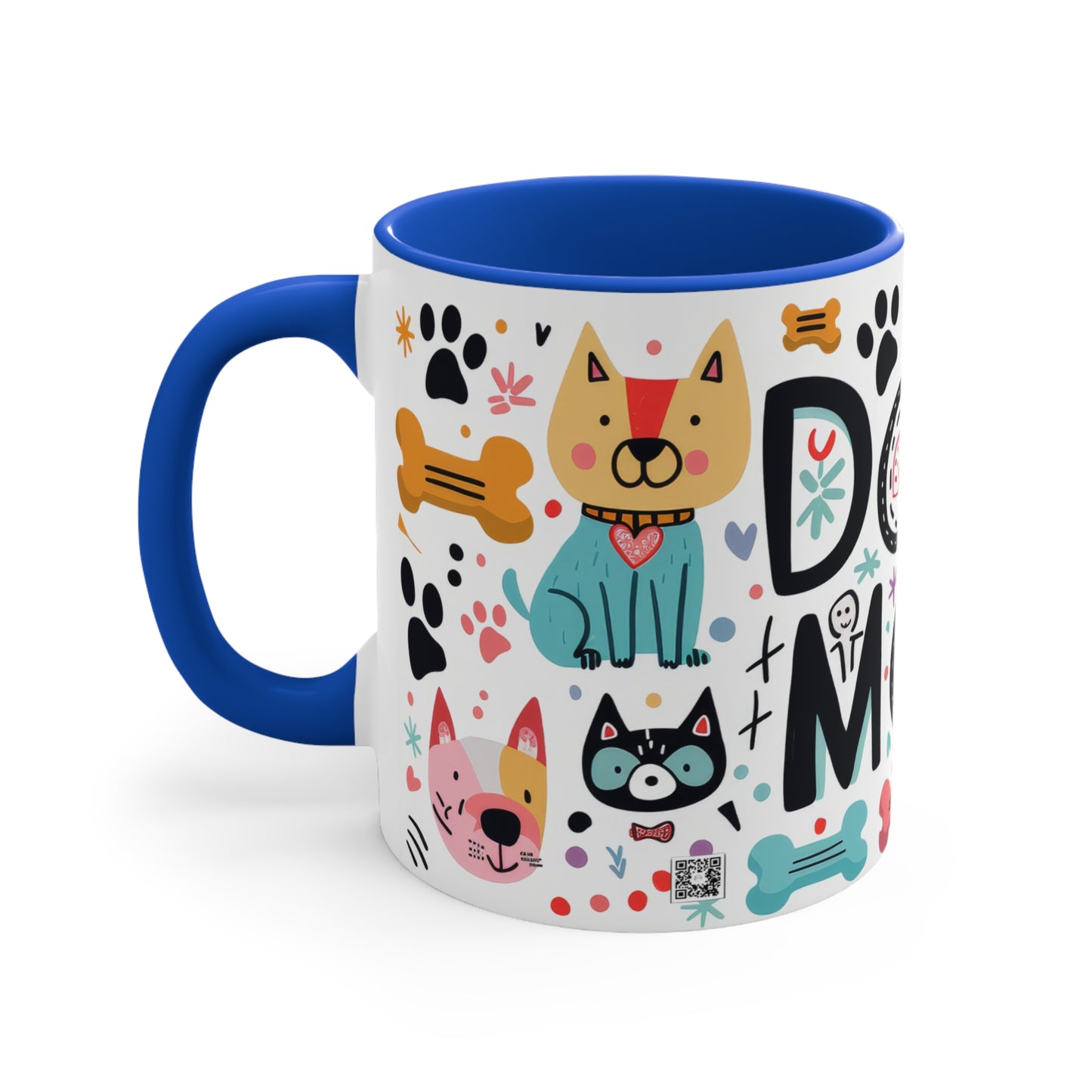 Colorful Accent Mugs, 11oz - Dog Mom