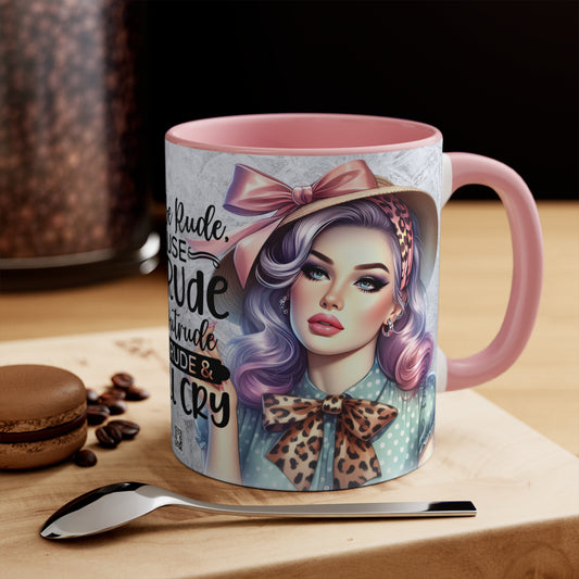 Colorful Accent Mugs, 11oz - Don't be rude