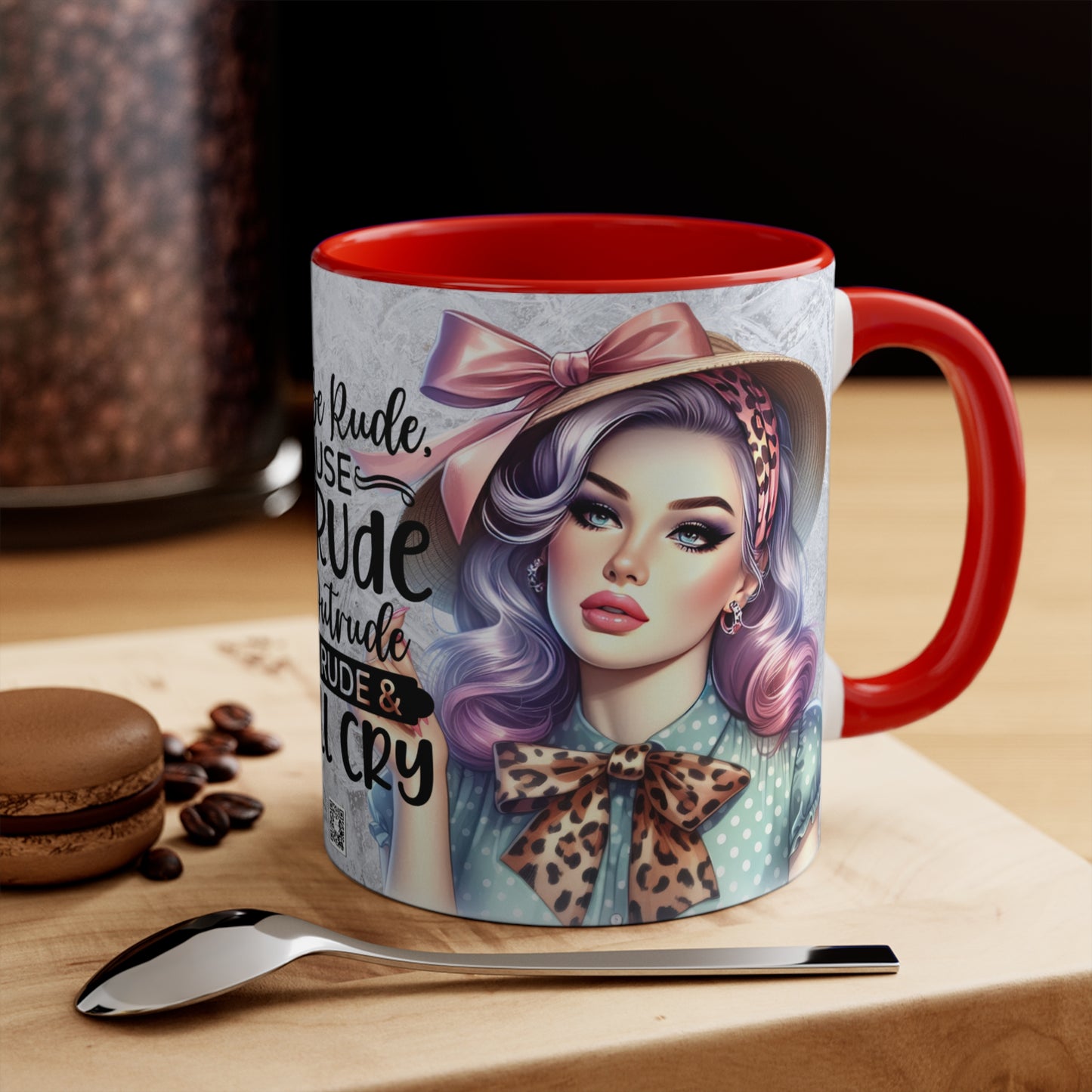 Colorful Accent Mugs, 11oz - Don't be rude