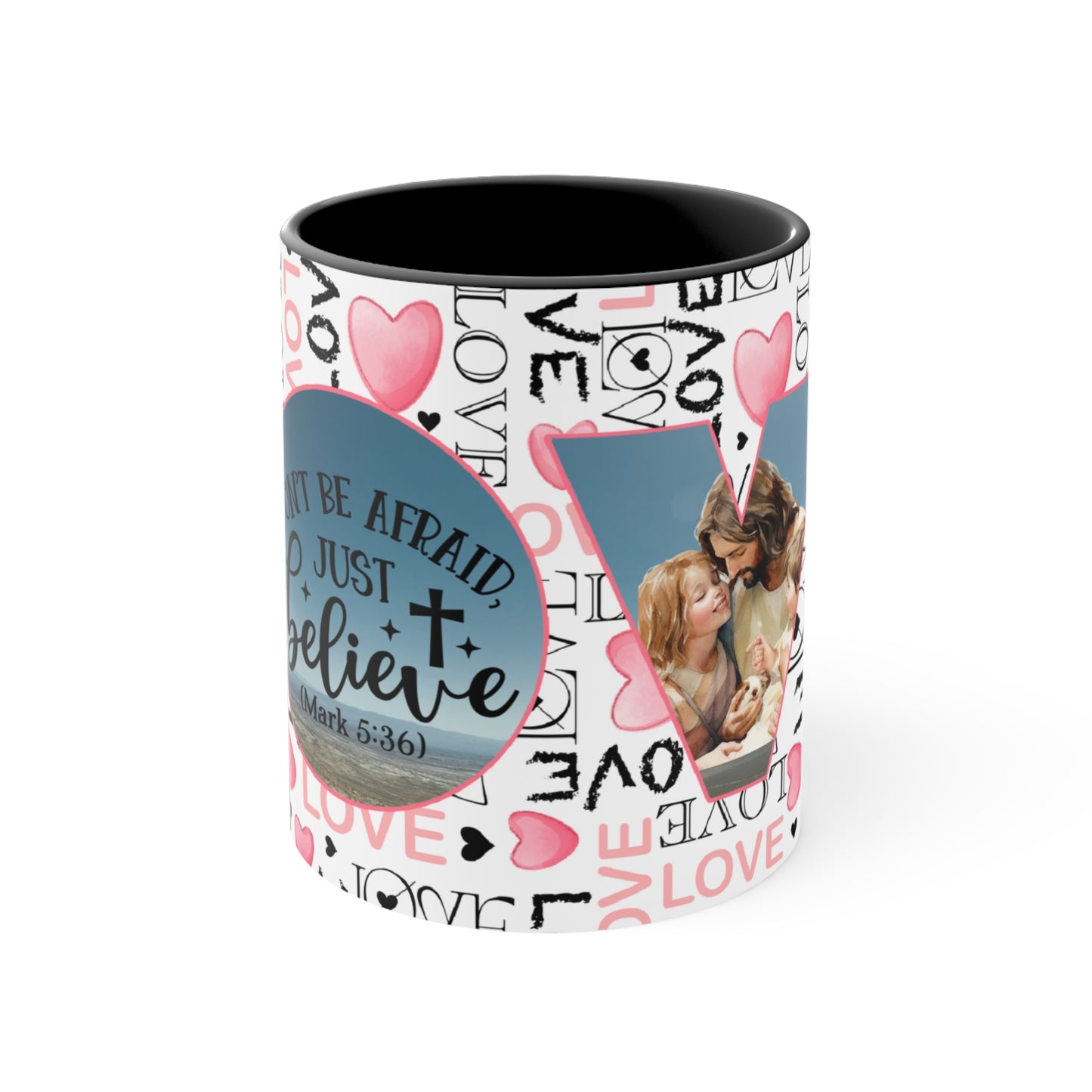 Colorful Accent Mugs, 11oz - Believe