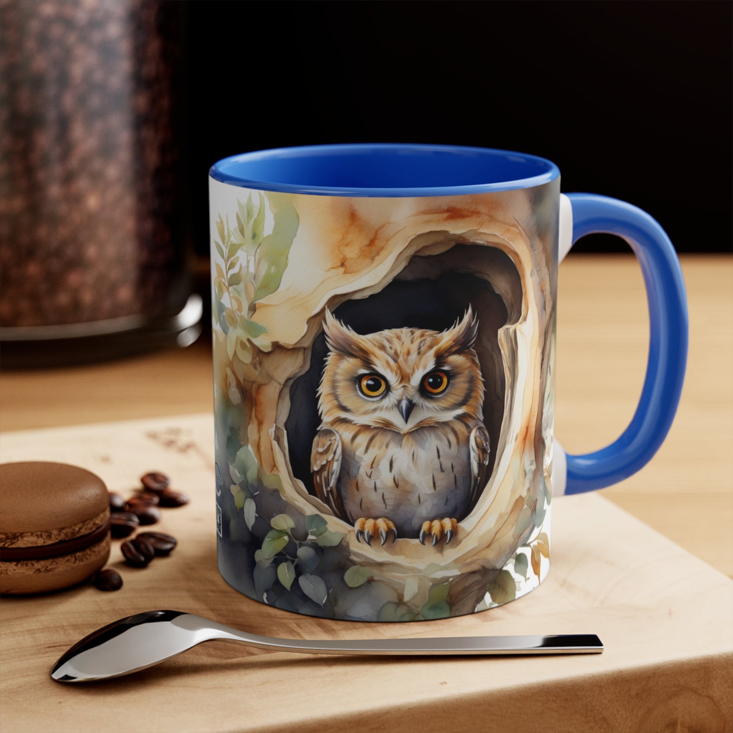Colorful Accent Mugs, 11oz - Owl