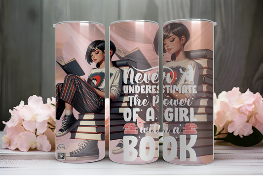 20 OZ TUMBLER  - GIRL WITH A BOOK