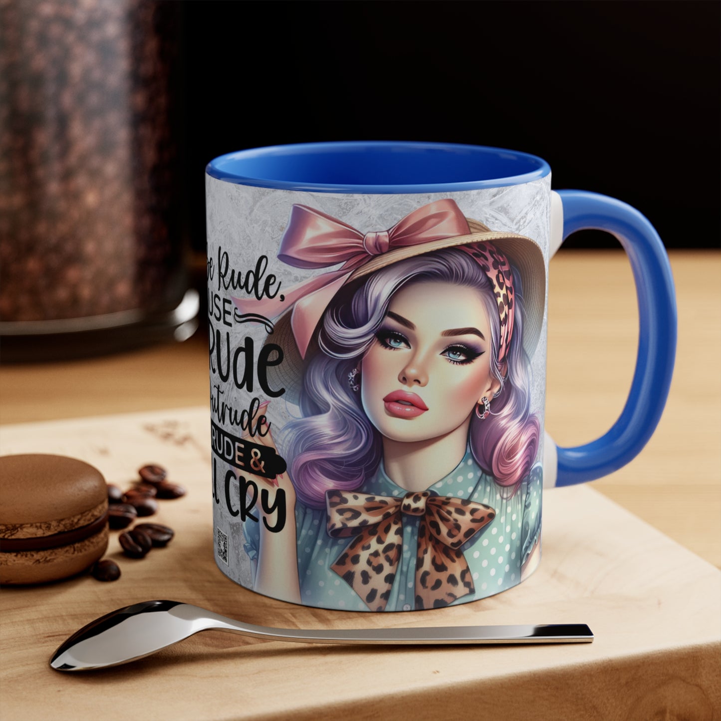 Colorful Accent Mugs, 11oz - Don't be rude