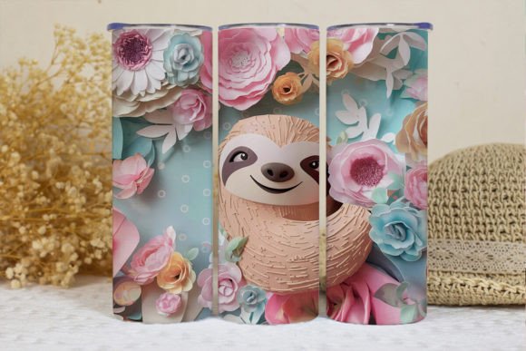 20 OZ TUMBLER - 3D SLOTH