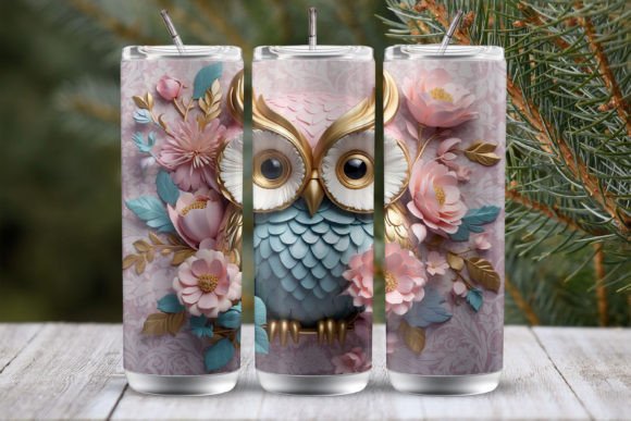20 OZ TUMBLER - 3D OWL BLUE PINK