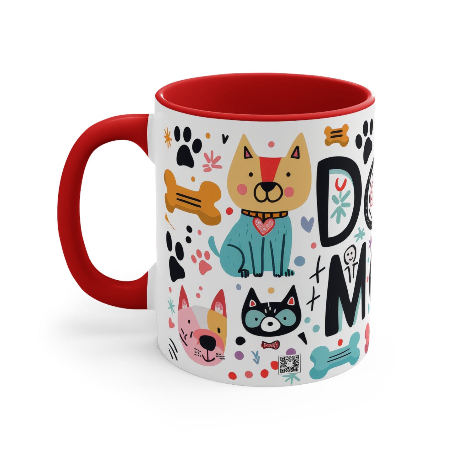 Colorful Accent Mugs, 11oz - Dog Mom