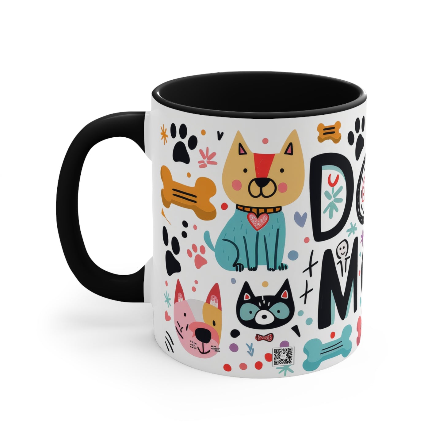 Colorful Accent Mugs, 11oz - Dog Mom