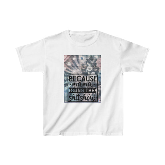 Kids Heavy Cotton™ Tee - Mama Runs The Shitshow