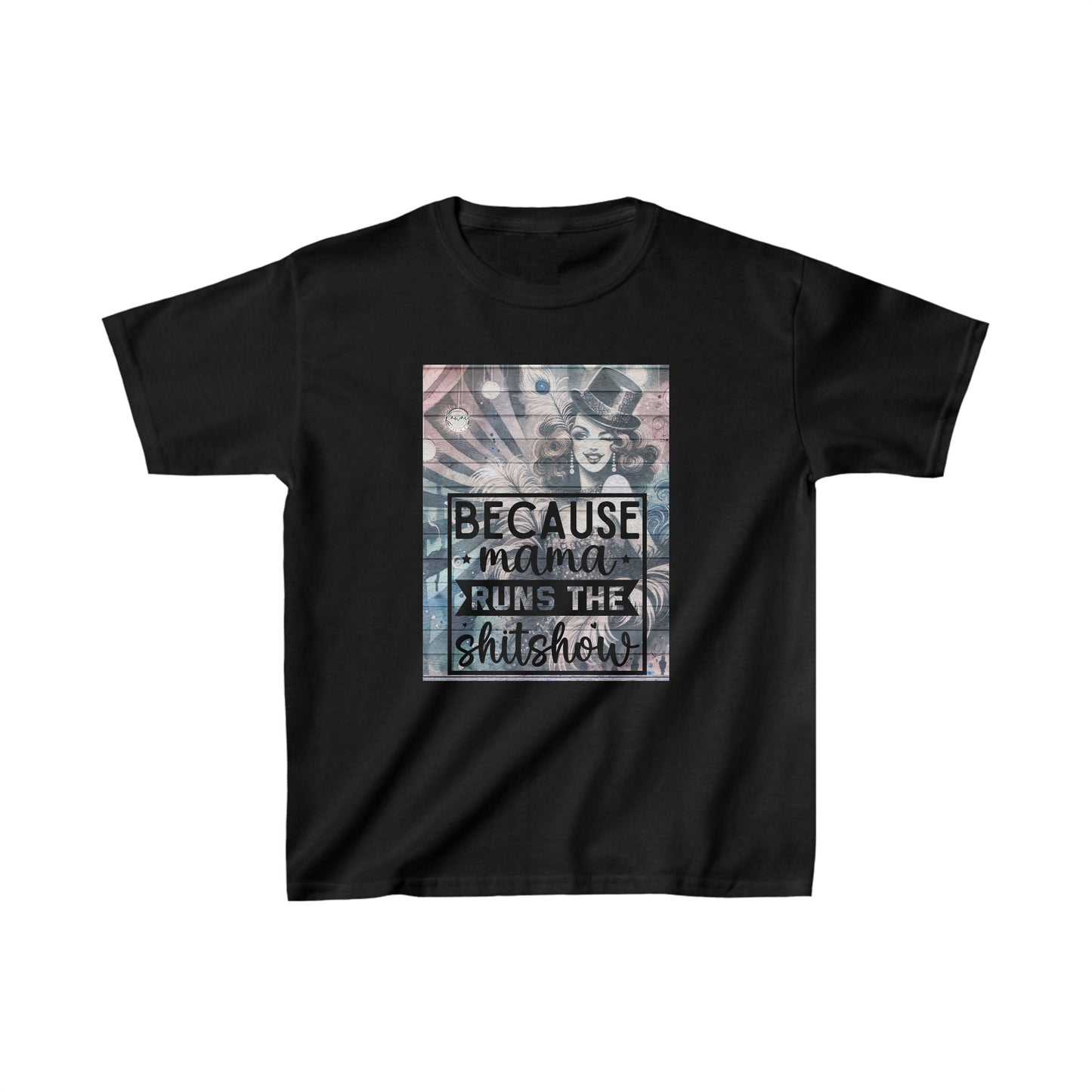 Kids Heavy Cotton™ Tee - Mama Runs The Shitshow