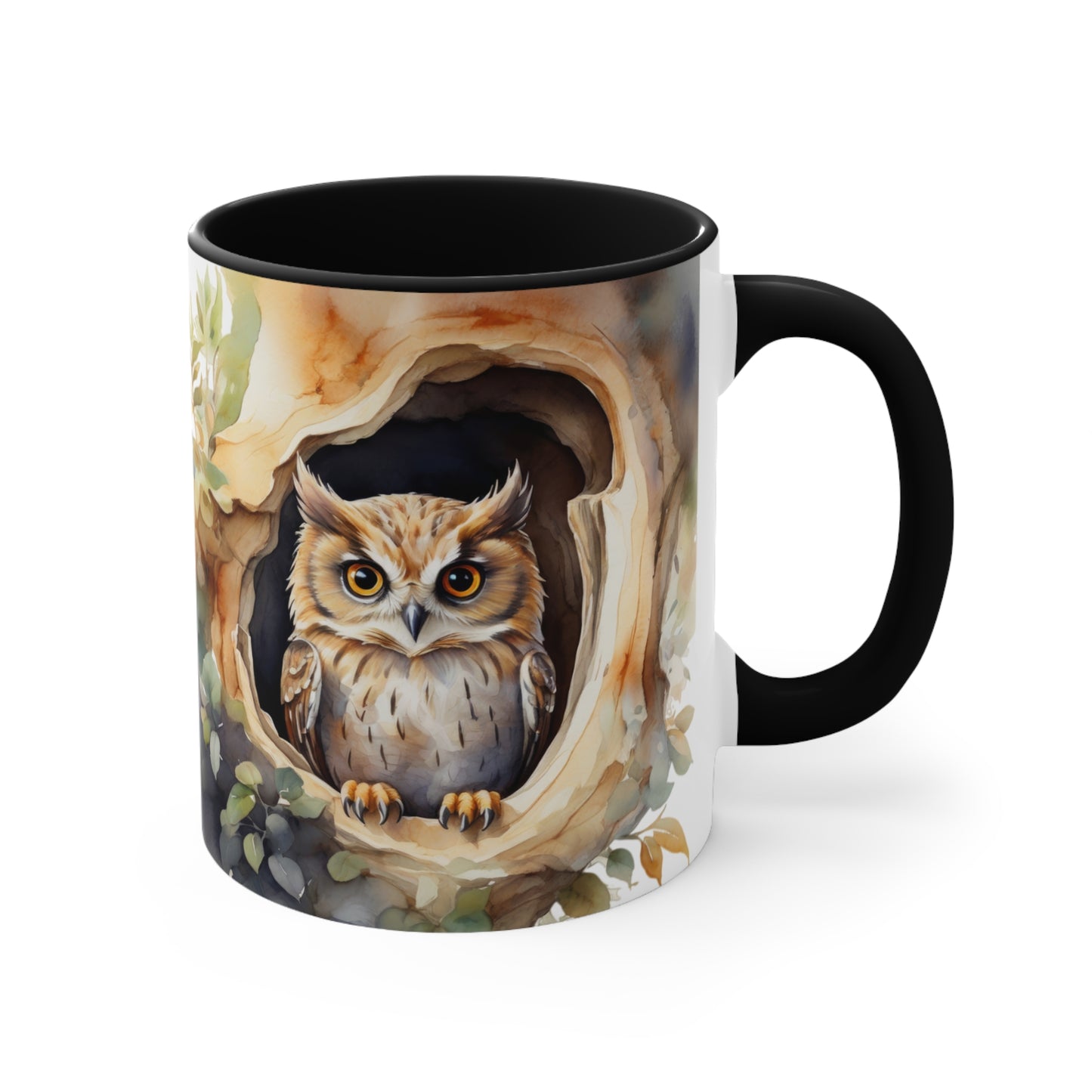 Colorful Accent Mugs, 11oz - Owl