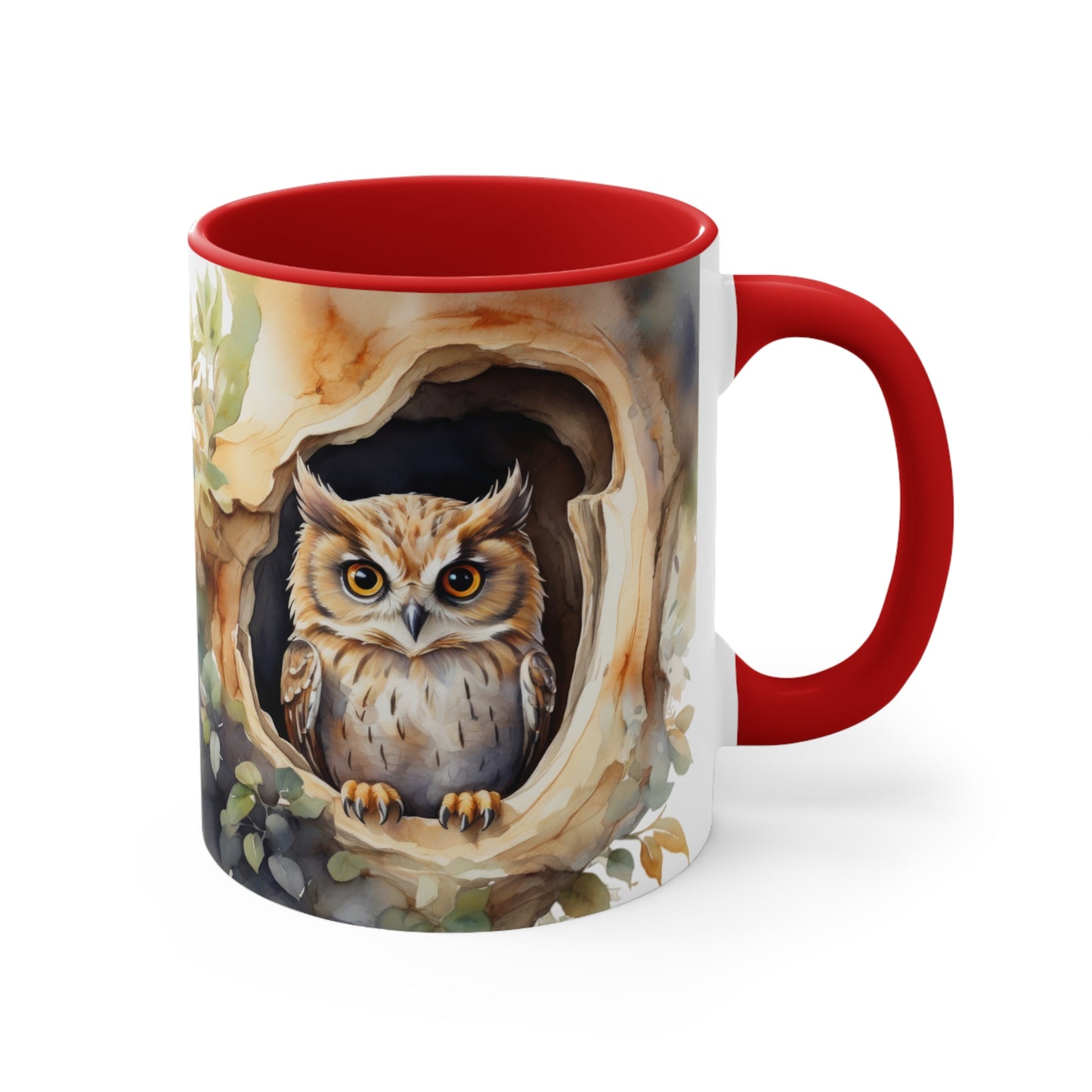 Colorful Accent Mugs, 11oz - Owl
