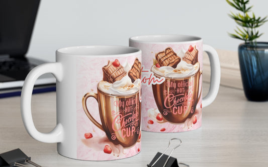 White Customized Name Mug, 11oz - HOT CHOCOLATE