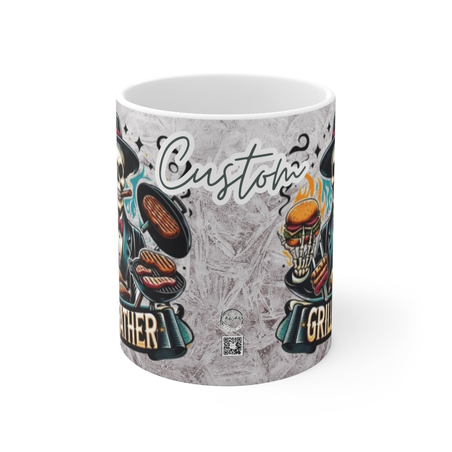 White Customized Name Mug, 11oz - GRILLFATHER