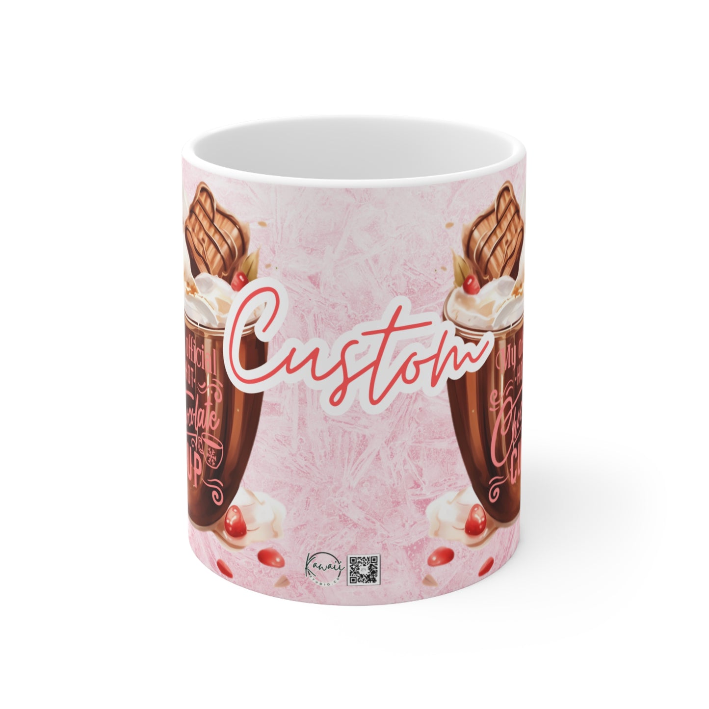 White Customized Name Mug, 11oz - HOT CHOCOLATE