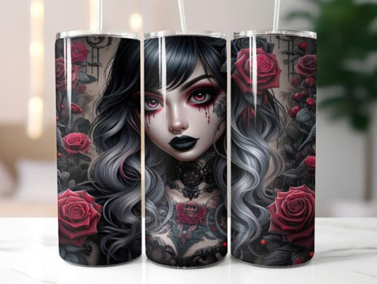 20 OZ TUMBLER - GOTH GIRL