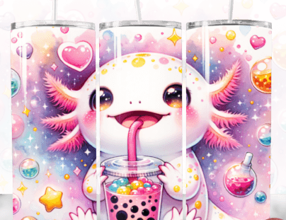 20 OZ TUMBLER - Kawaii Axolotl Bubble Tea