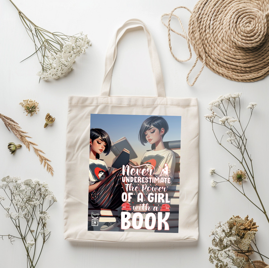 TOTE BAGS - GIRL WITH A BOOK
