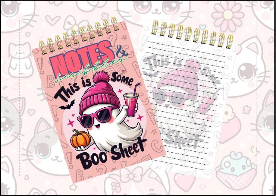 Spiral Notebook - Boo Sheet