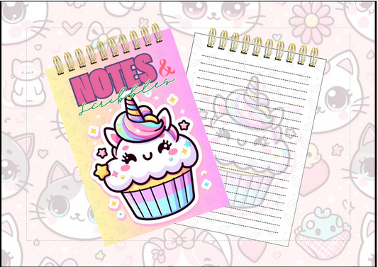 Spiral Notebook - Unicorn Cupcake