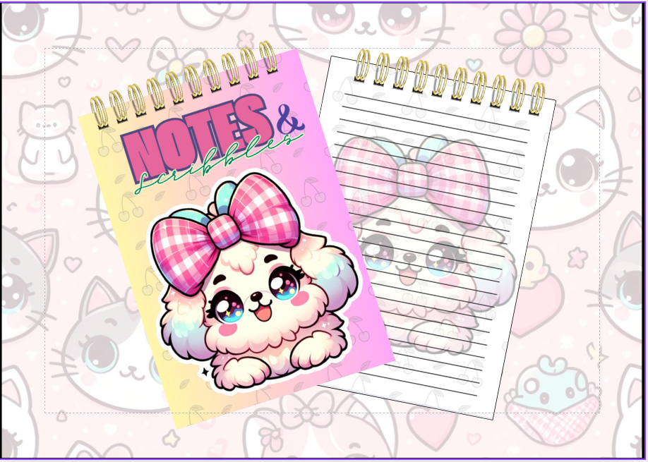 Spiral Notebook - white puppy