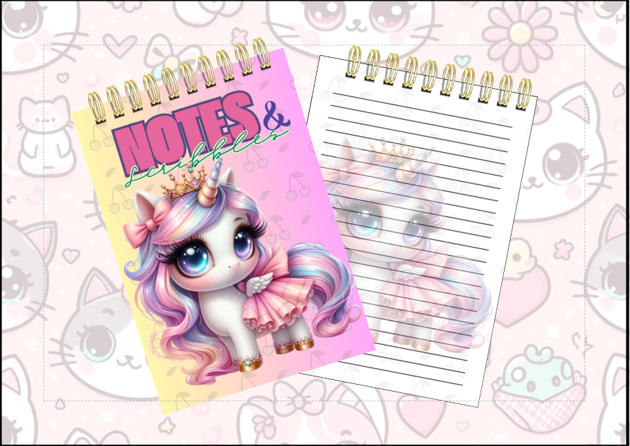 Spiral Notebook - Unicorn with a crown
