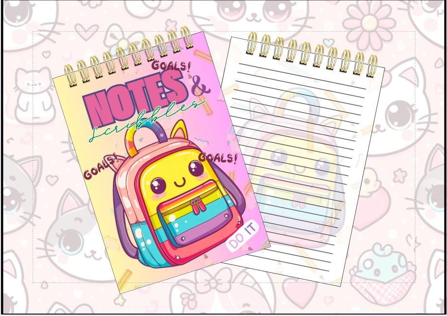 Spiral Notebook - colorful backpack