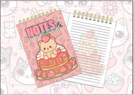 Spiral Notebook - Strawberry Bear Pancake