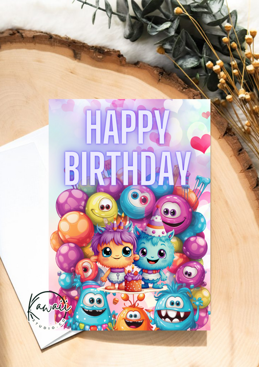 GREETING CARD - BIRTHDAY MONSTERS