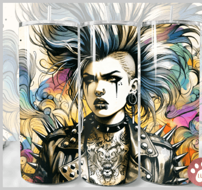 20 OZ TUMBLER  - PUNK ROCKER GIRL